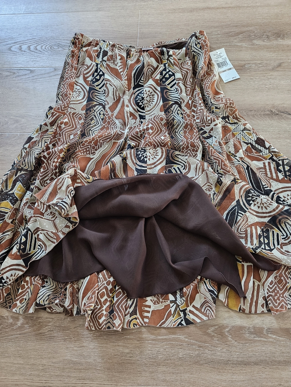 Ruby Rd. Brown Multi Patterned Skirt Size 12 - Picture 6 of 9